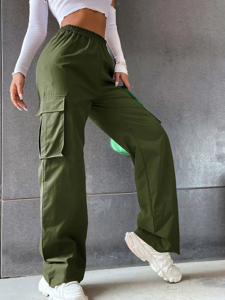 Flap Pocket Side Versatile Cargo Pants