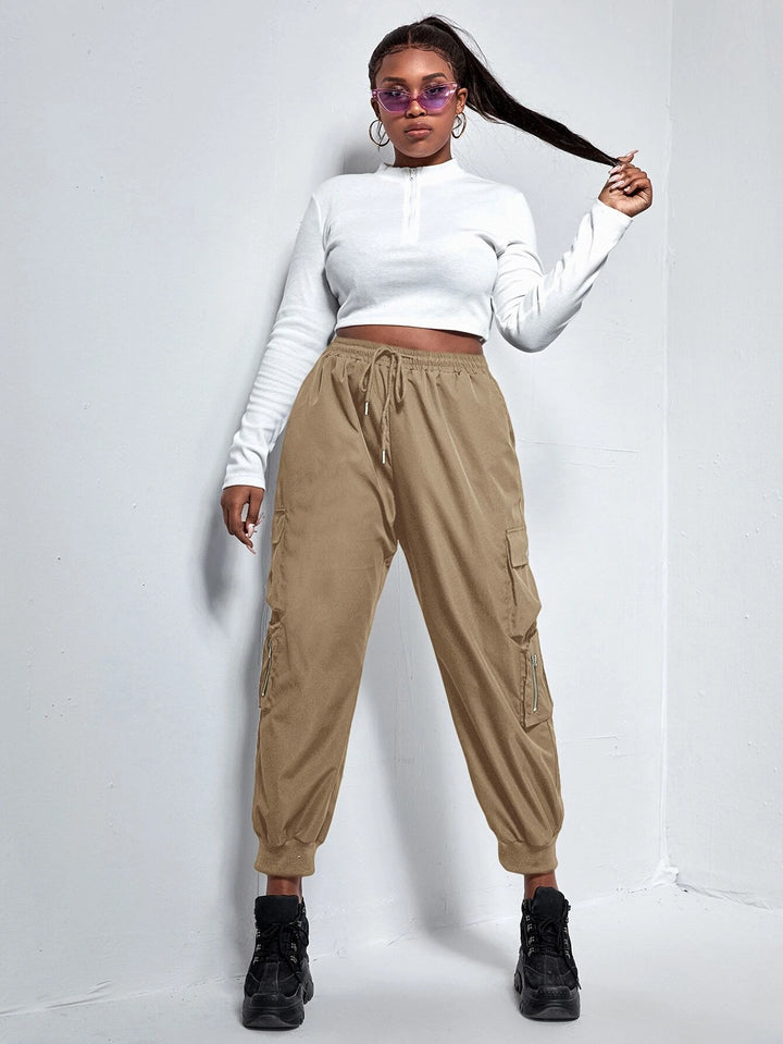 Drawstring Flap Pockets Cargo Pant