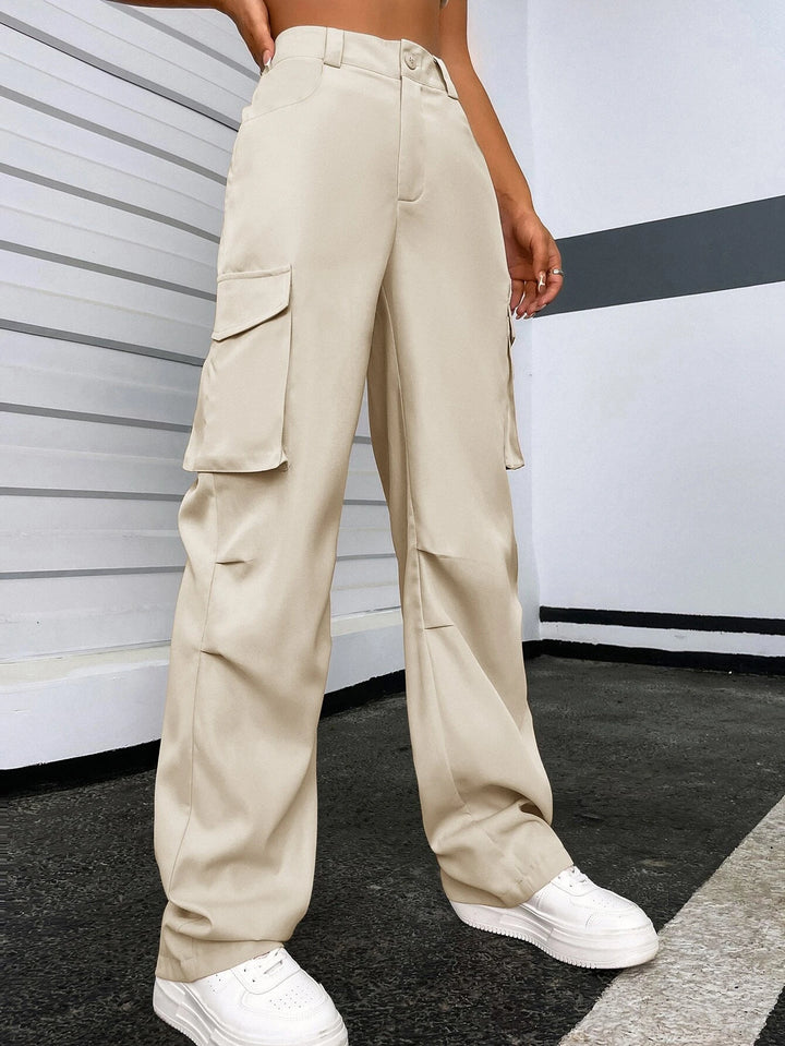 Regular Fit High Waist Cargo Pants