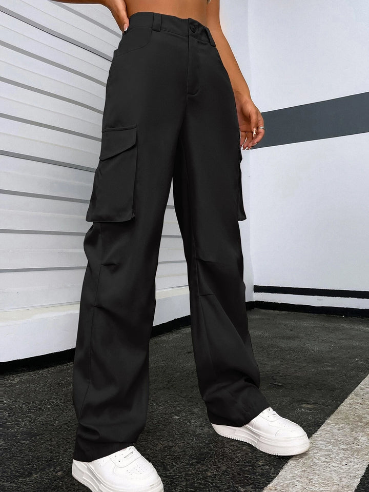 Regular Fit High Waist Cargo Pants