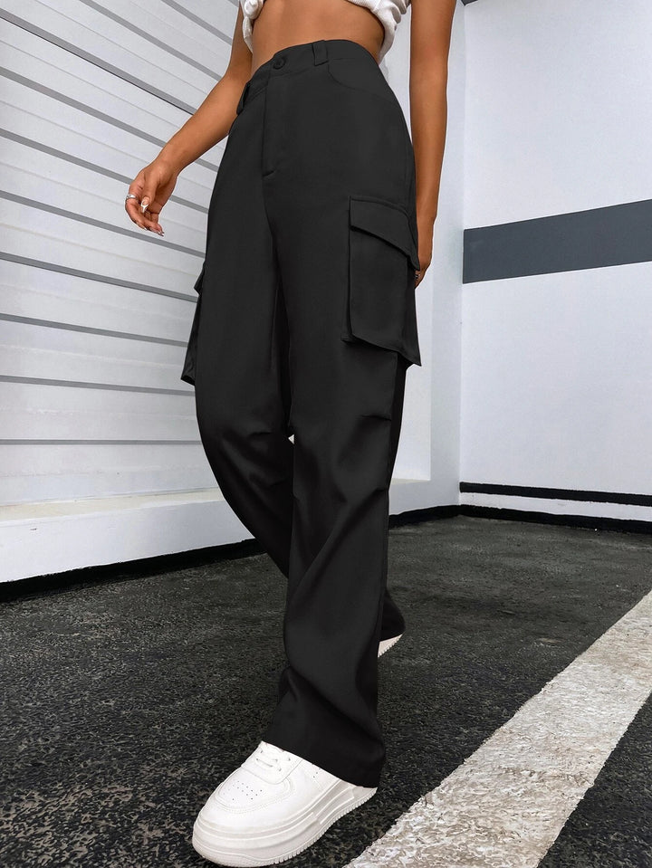 Regular Fit High Waist Cargo Pants