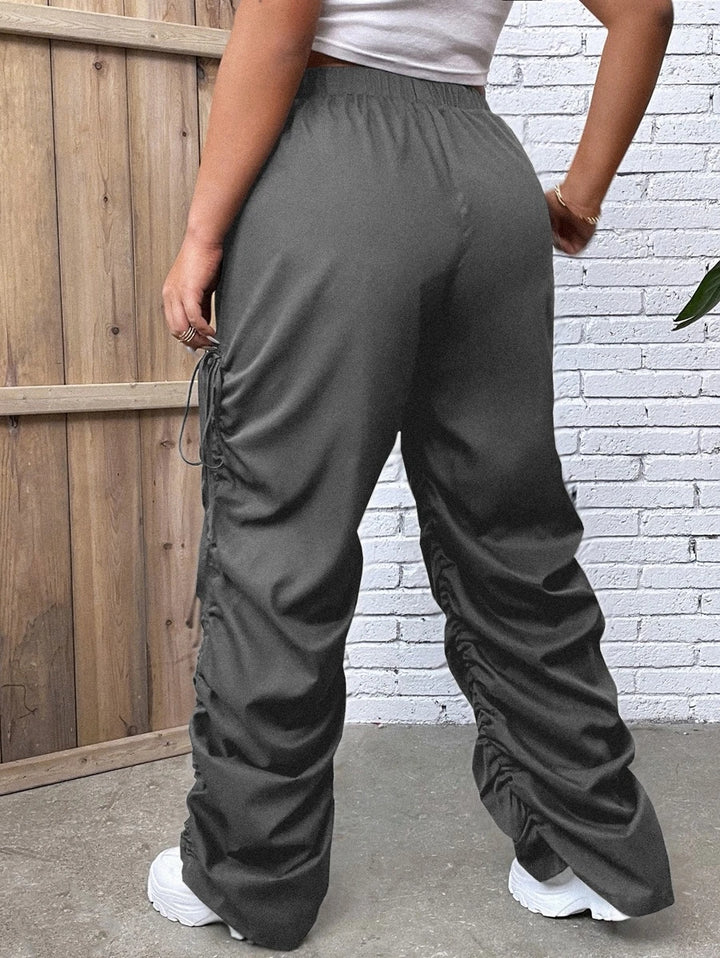 Drawstring Side Ruched Pants