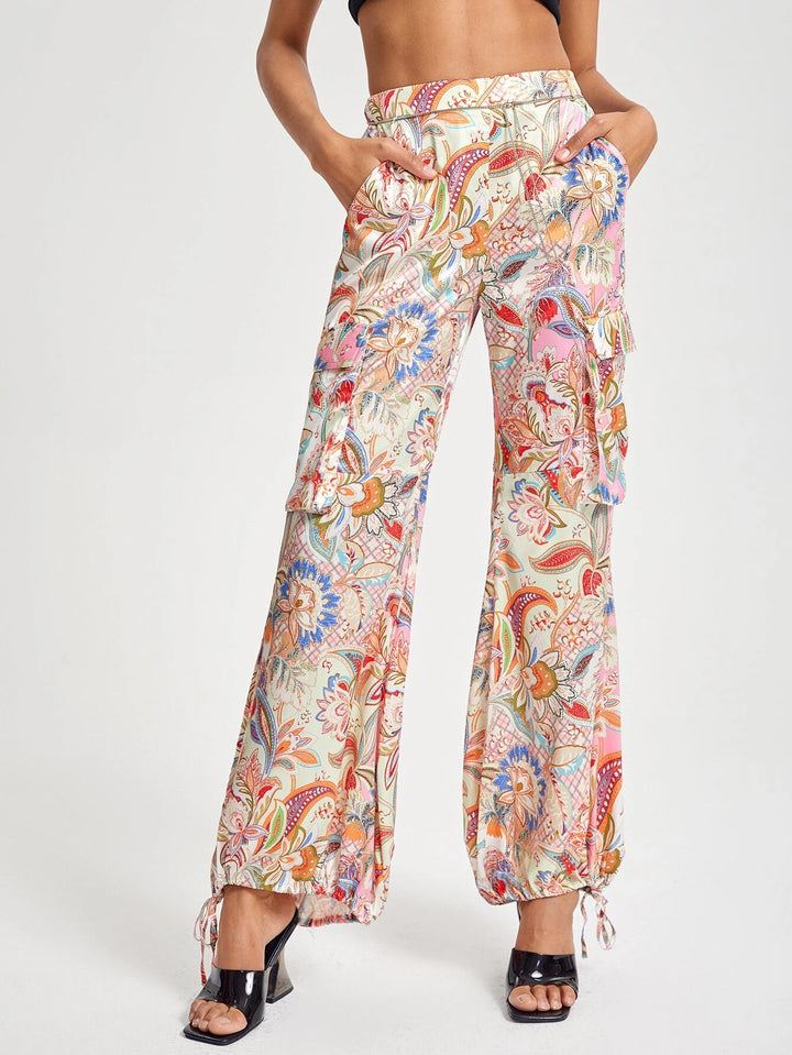 Floral Printed Cargo Pants