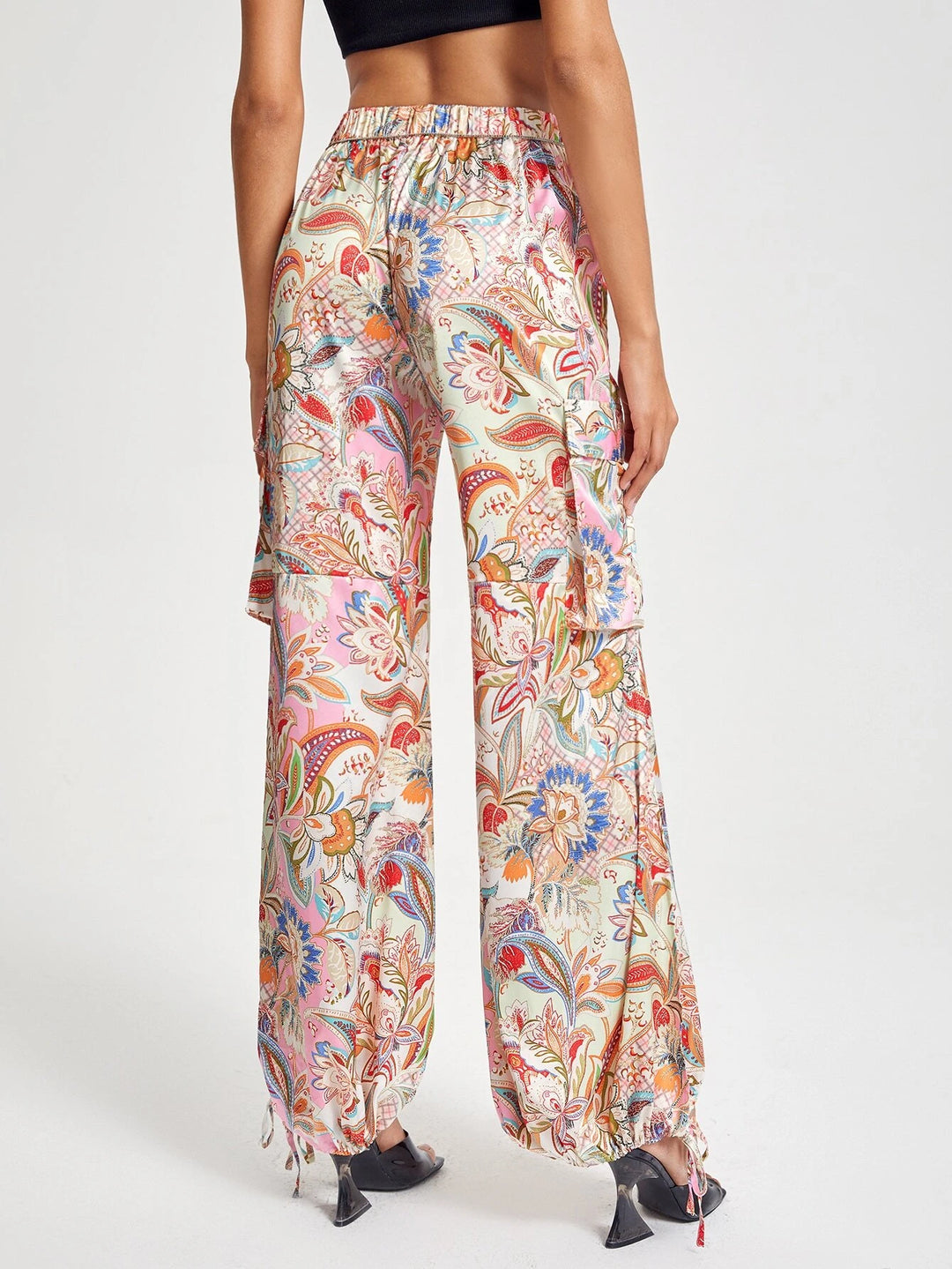 Floral Printed Cargo Pants