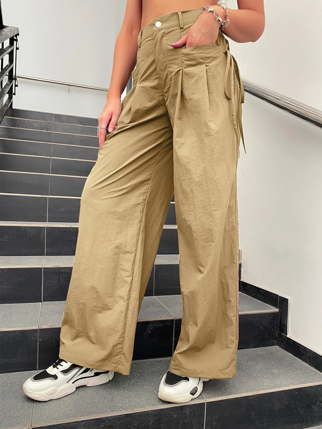 Ruched Knot Side Cargo Pants