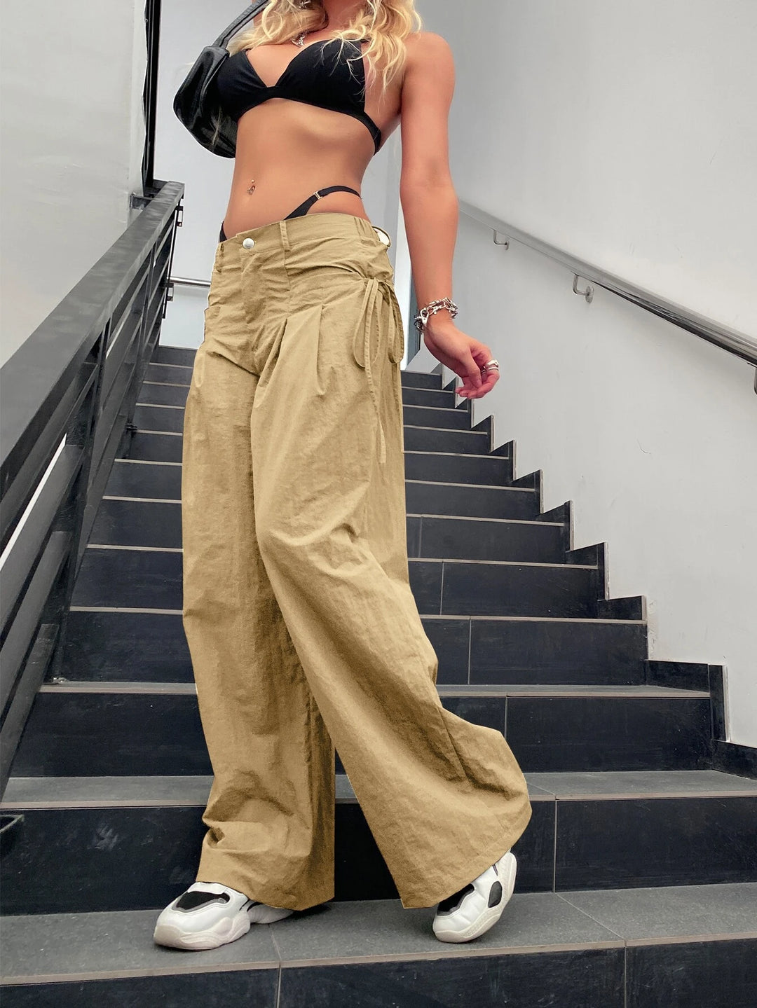 Ruched Knot Side Cargo Pants