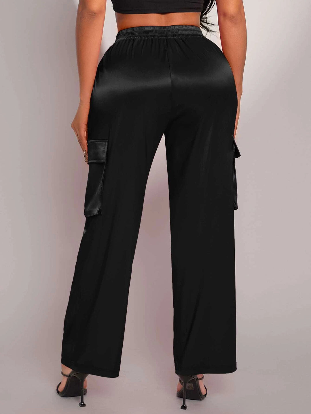 Drawstring Waist Satin Pants