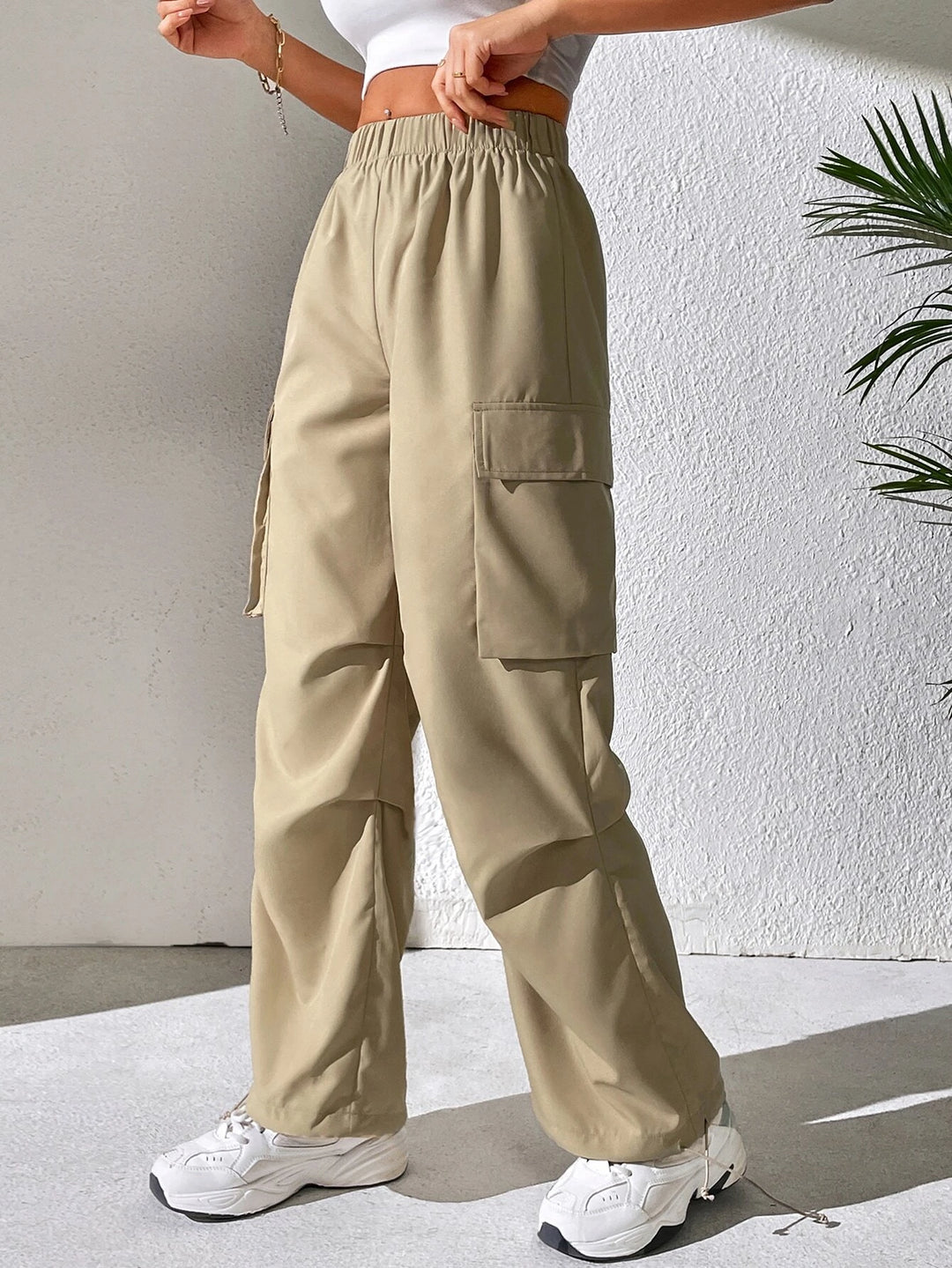 Side Drawstring Hem Cargo Pants