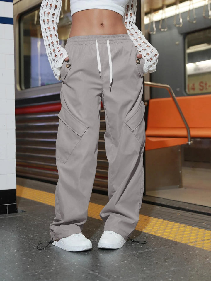 Regular Fit Drawstring Waist Cargo pant