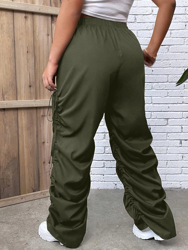 Drawstring Side Ruched Pants