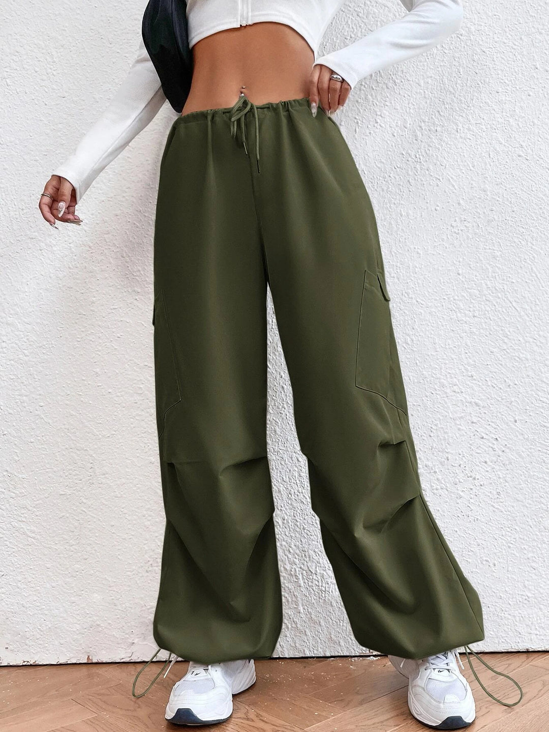 Drop Waist Regular Fit Parachute Pants