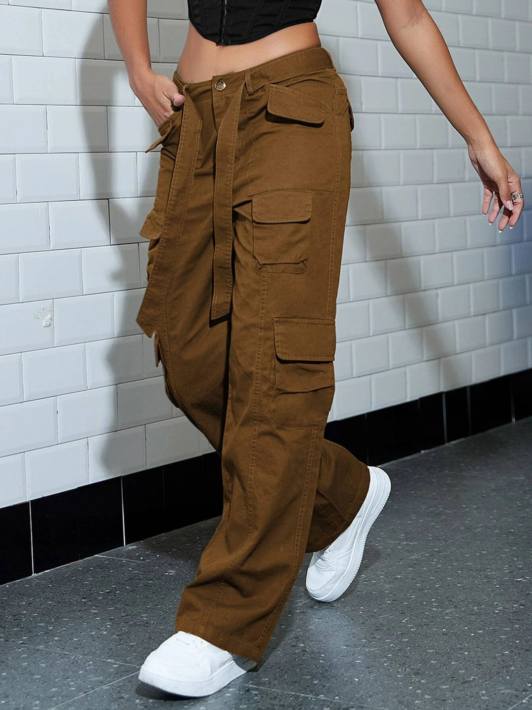 Solid Colored Cargo Pant