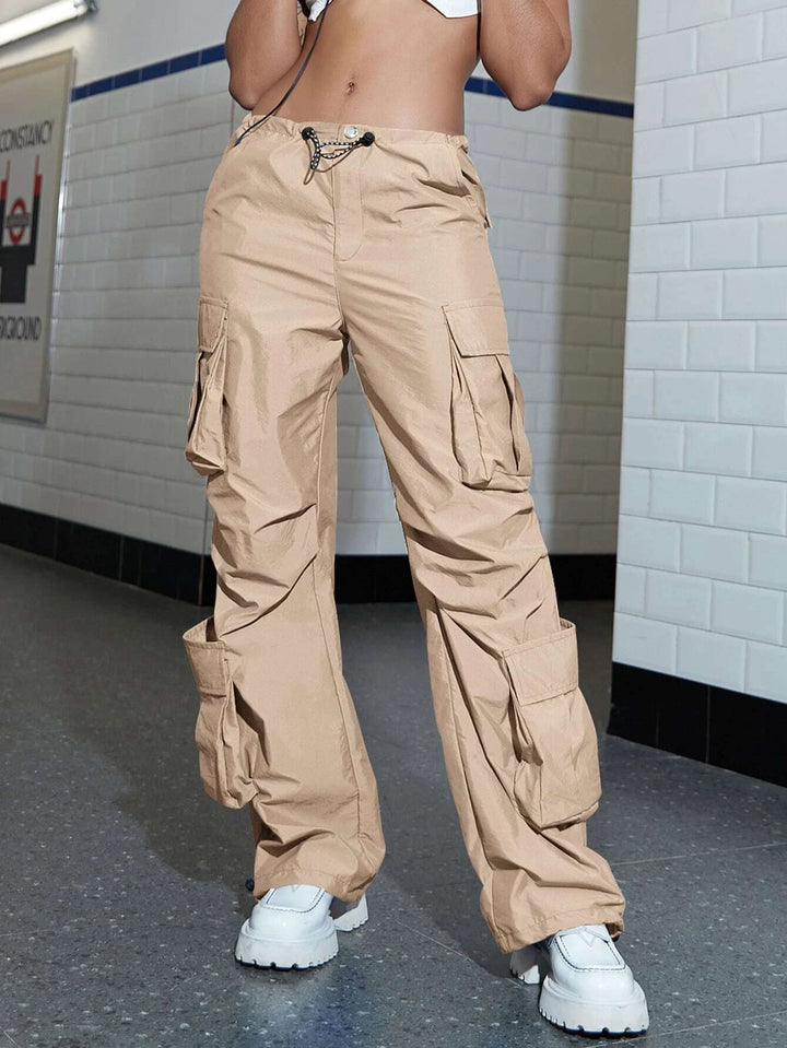 Flap Pocket Non Stretch Cargo Pants