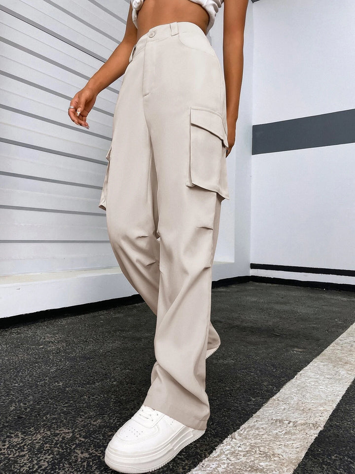 Regular Fit High Waist Cargo Pants