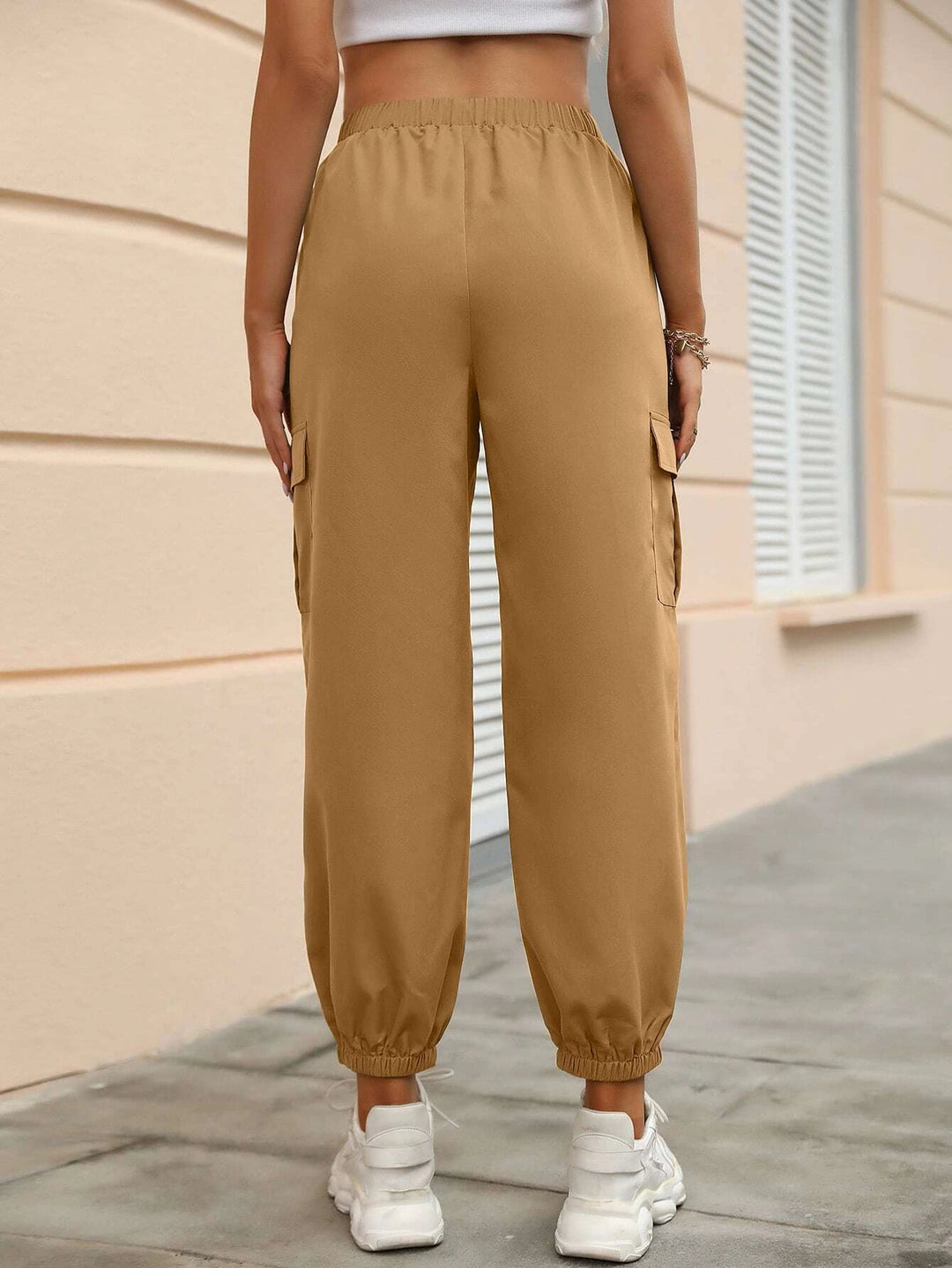 Cropped Flap Pocket Side Cargo Pants