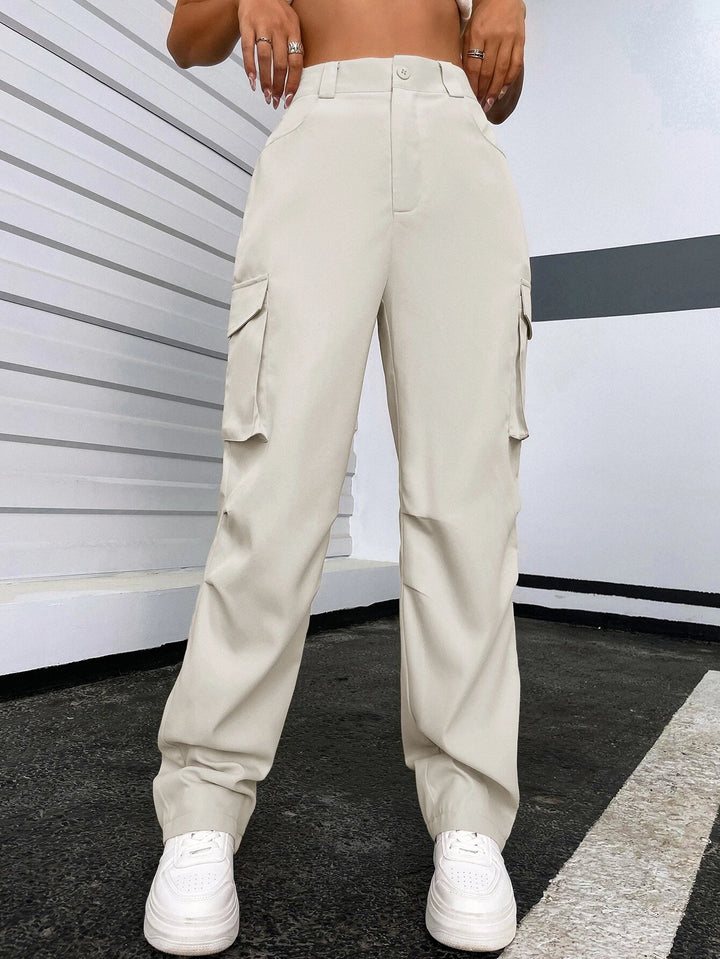 Regular Fit High Waist Cargo Pants