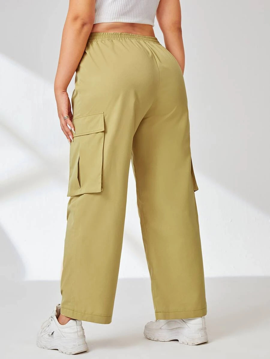 Plus Flap Pocket Side Easy Wear Cargo Pants