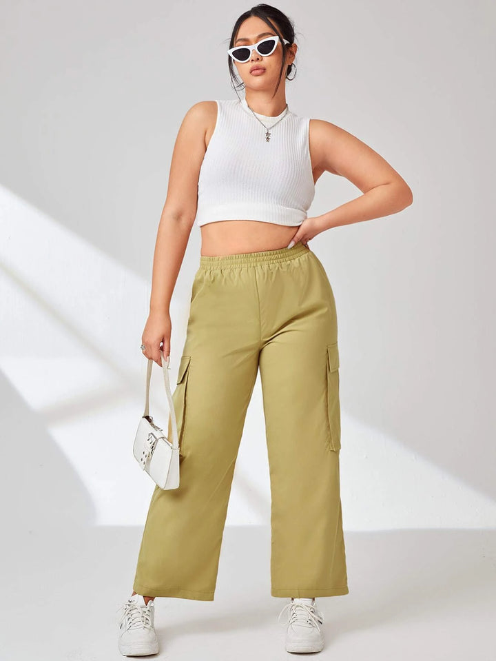 Side Cargo Pants With Flap Pockets