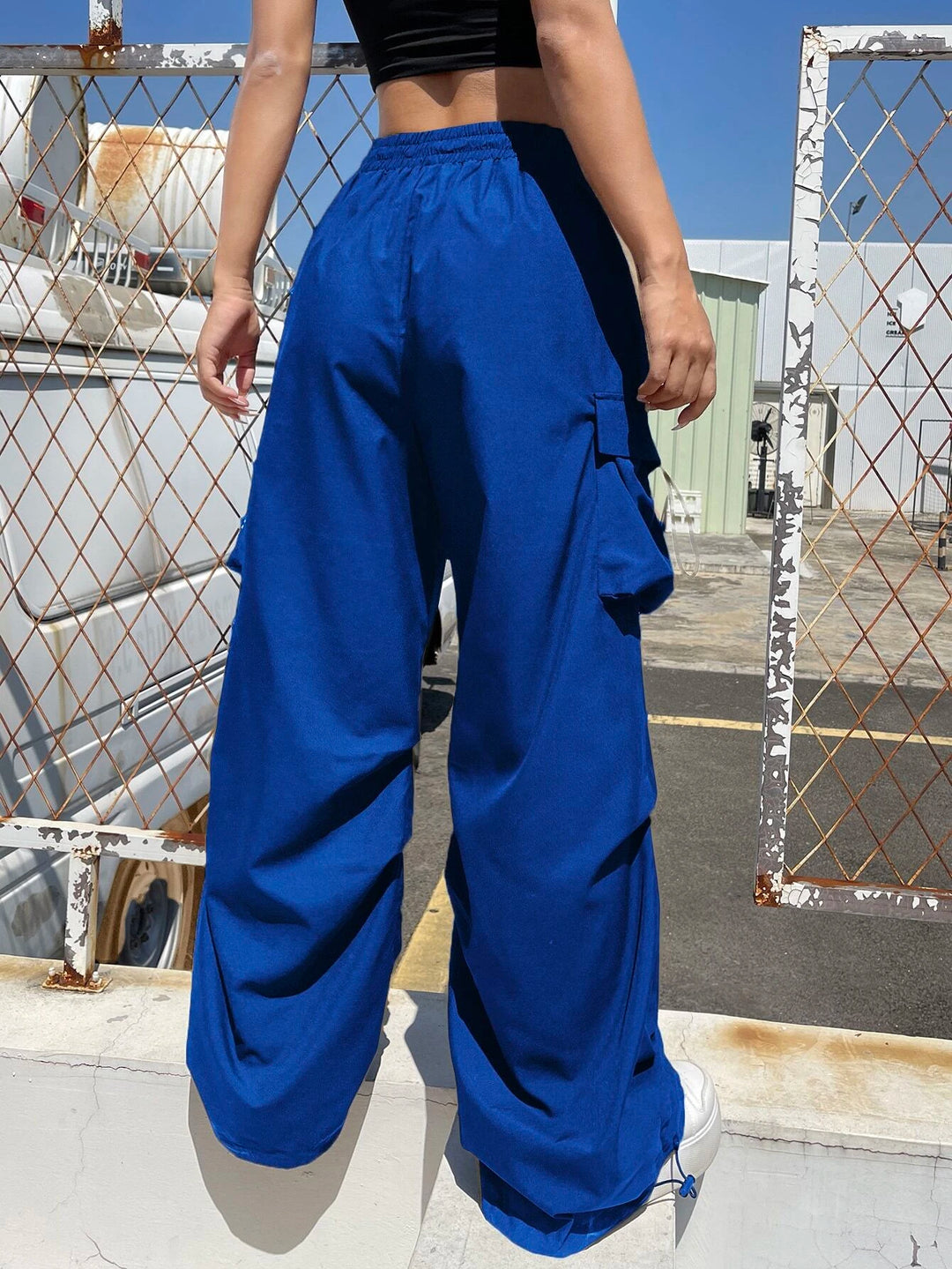 Drawstring Waist Cargo Pants