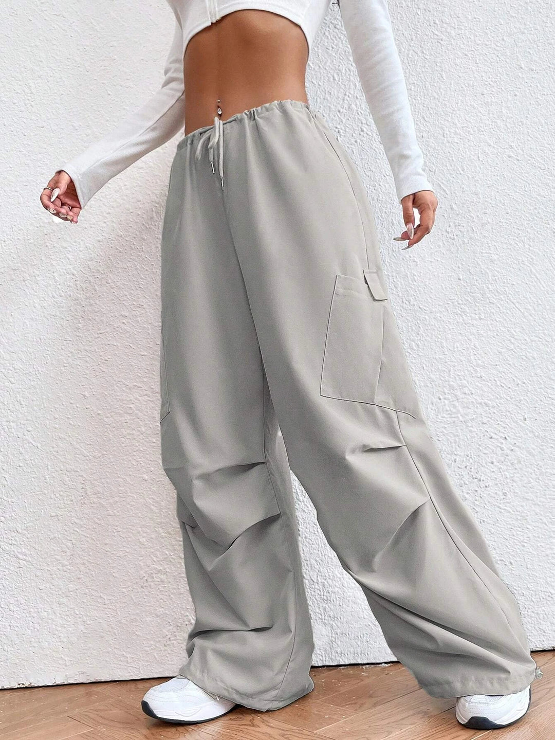 Drop Waist Regular Fit Parachute Pants