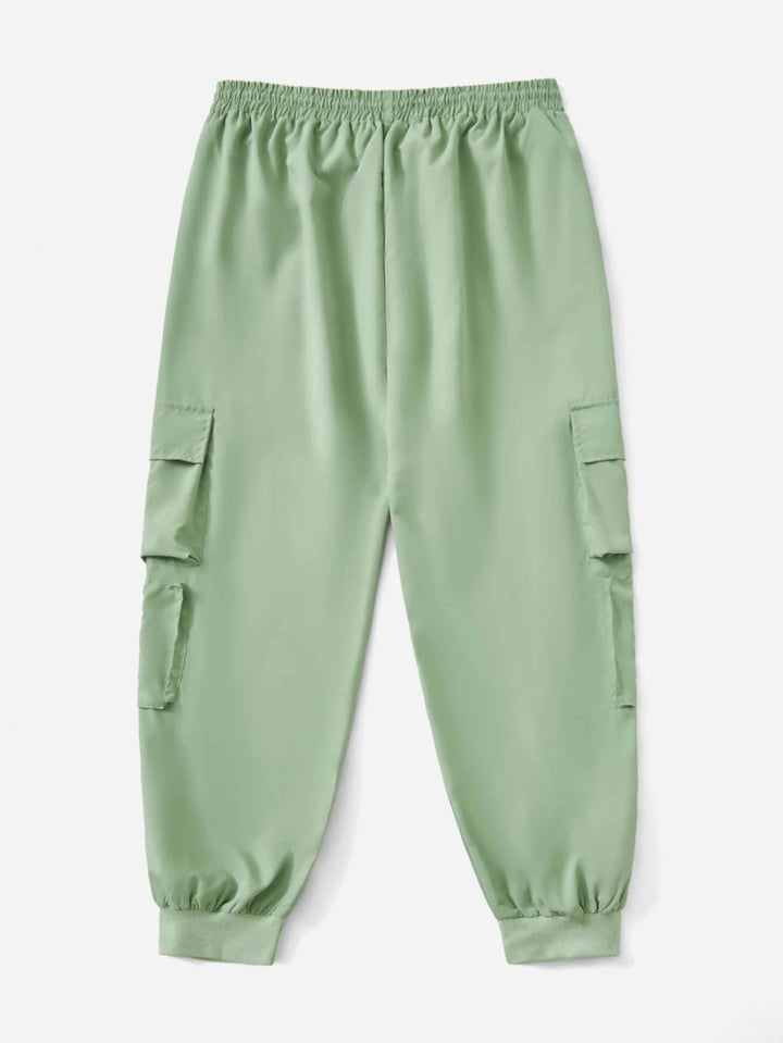 Flap Pocket Drawstring Cargo Pants