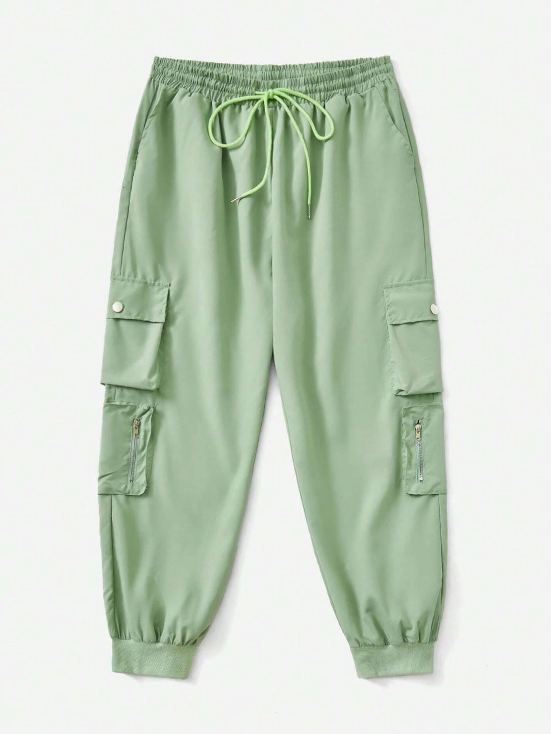 Flap Pocket Drawstring Cargo Pants