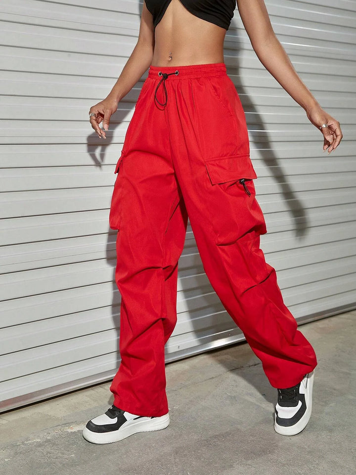 Hip Hop Flap Pocket Parachute Cargo Pants