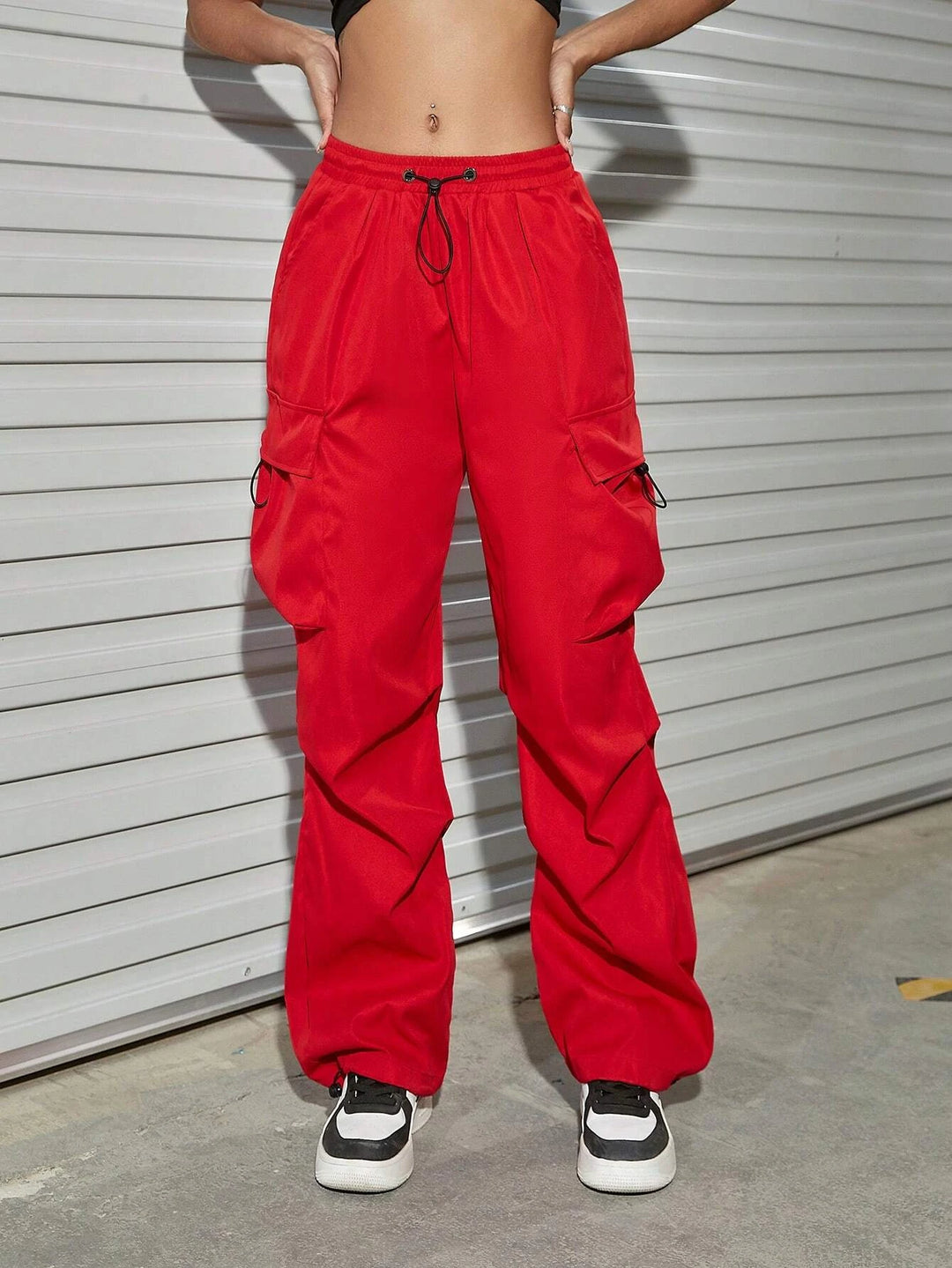 Hip Hop Flap Pocket Parachute Cargo Pants