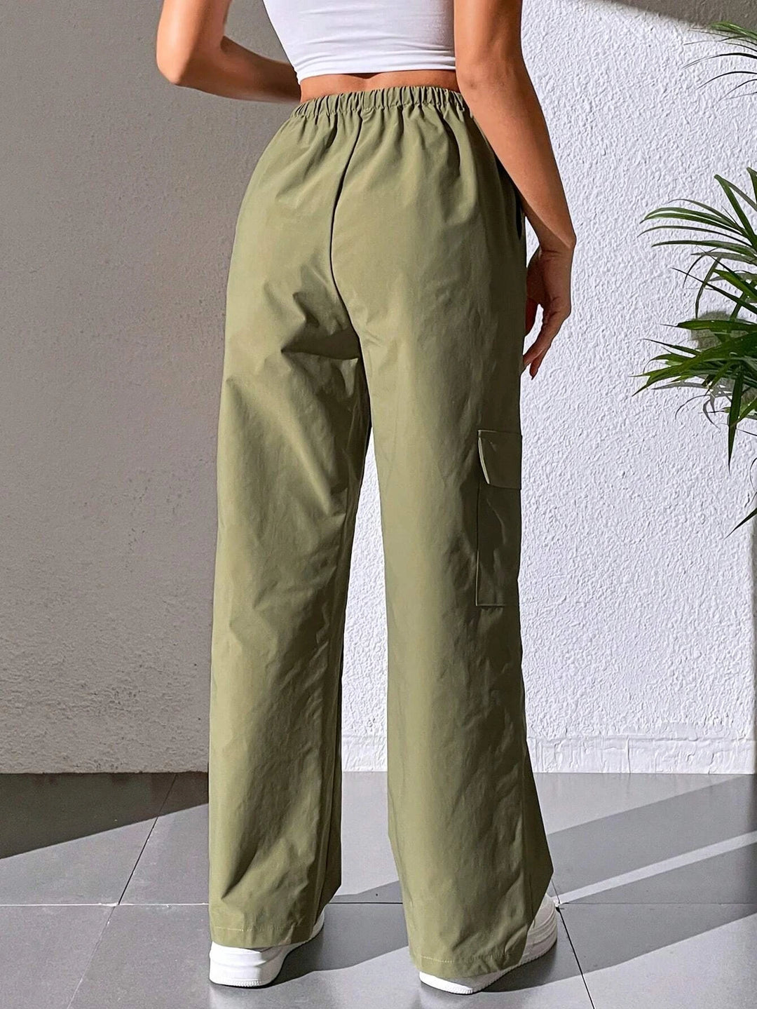 Casual Plain Cargo Cropped Pant