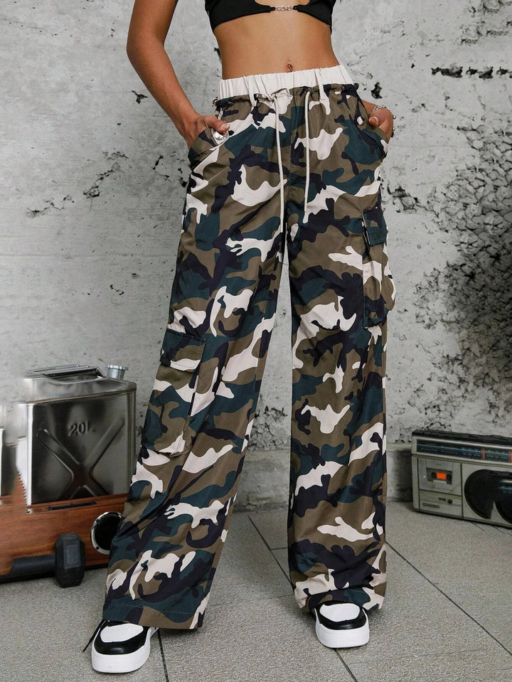 Drawstring Pocket Cargo Pants