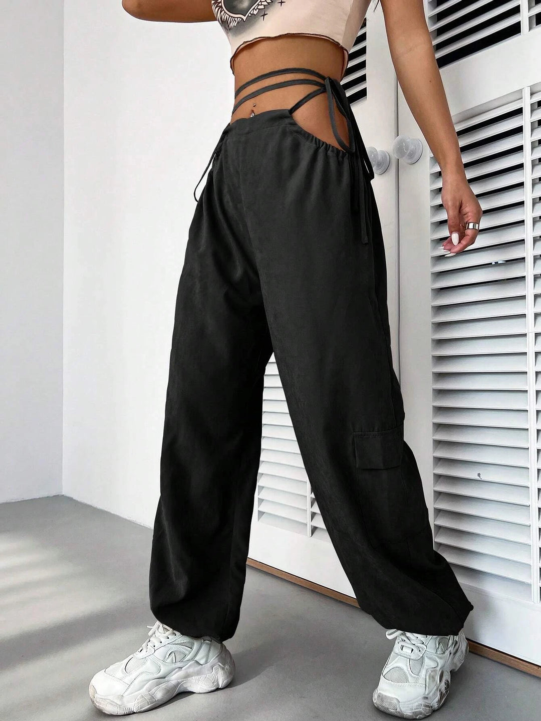 Comfort Waist Drawstring Cargo Pants