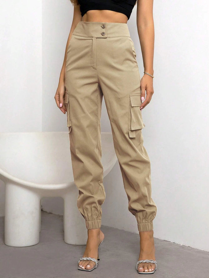 Flap Side Pocket Casual Cargo Pants