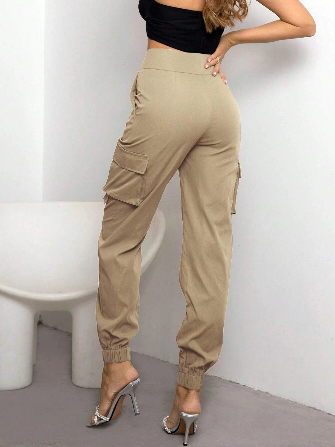 Flap Side Pocket Casual Cargo Pants