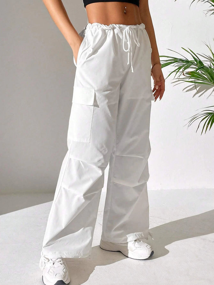 Drawstring Parachute Cargo Pants