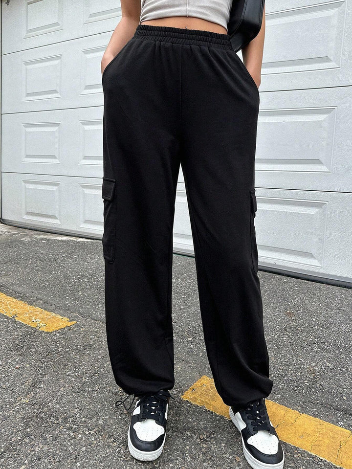 Flap Pocket Straight Fit Cargo Pants