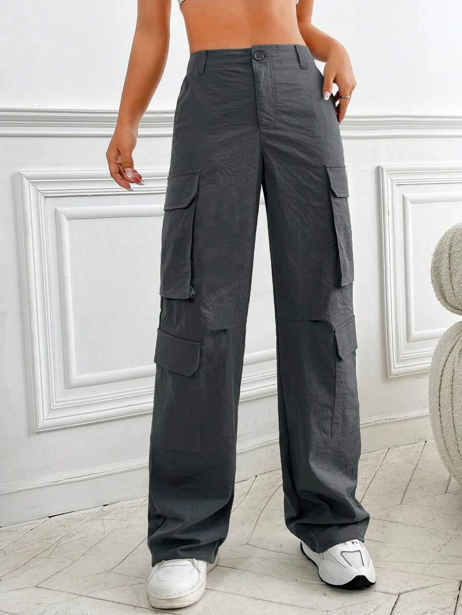 Flap Pocket Casual Cargo Pants