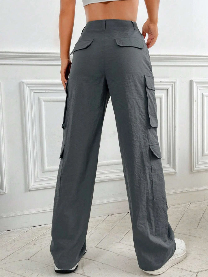 Flap Pocket Non Stretch Cargo Pants