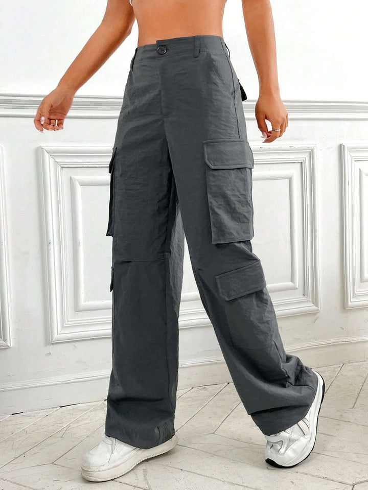 Flap Pocket Non Stretch Cargo Pants