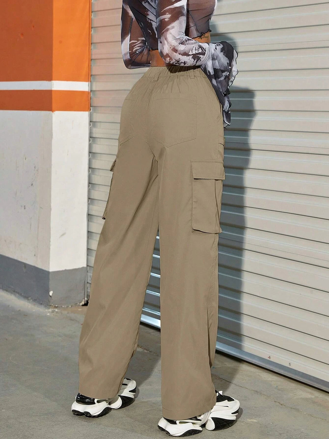 90s Street Solid Color Cargo Pants