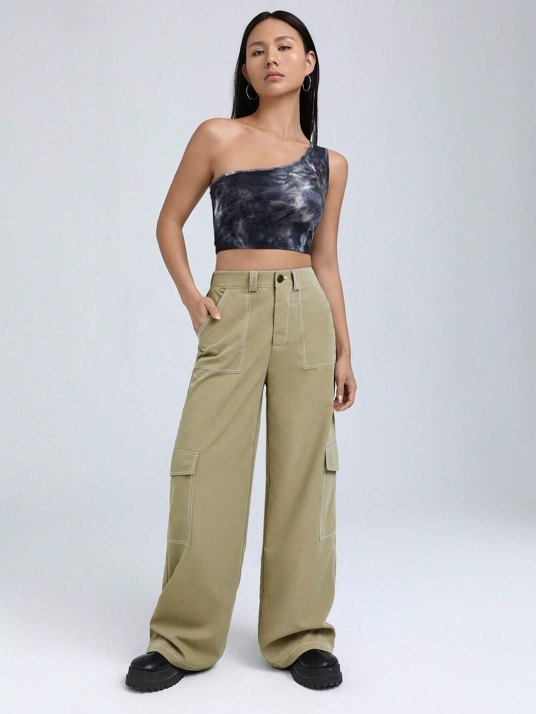 Flap Pocket Side Cargo Pants