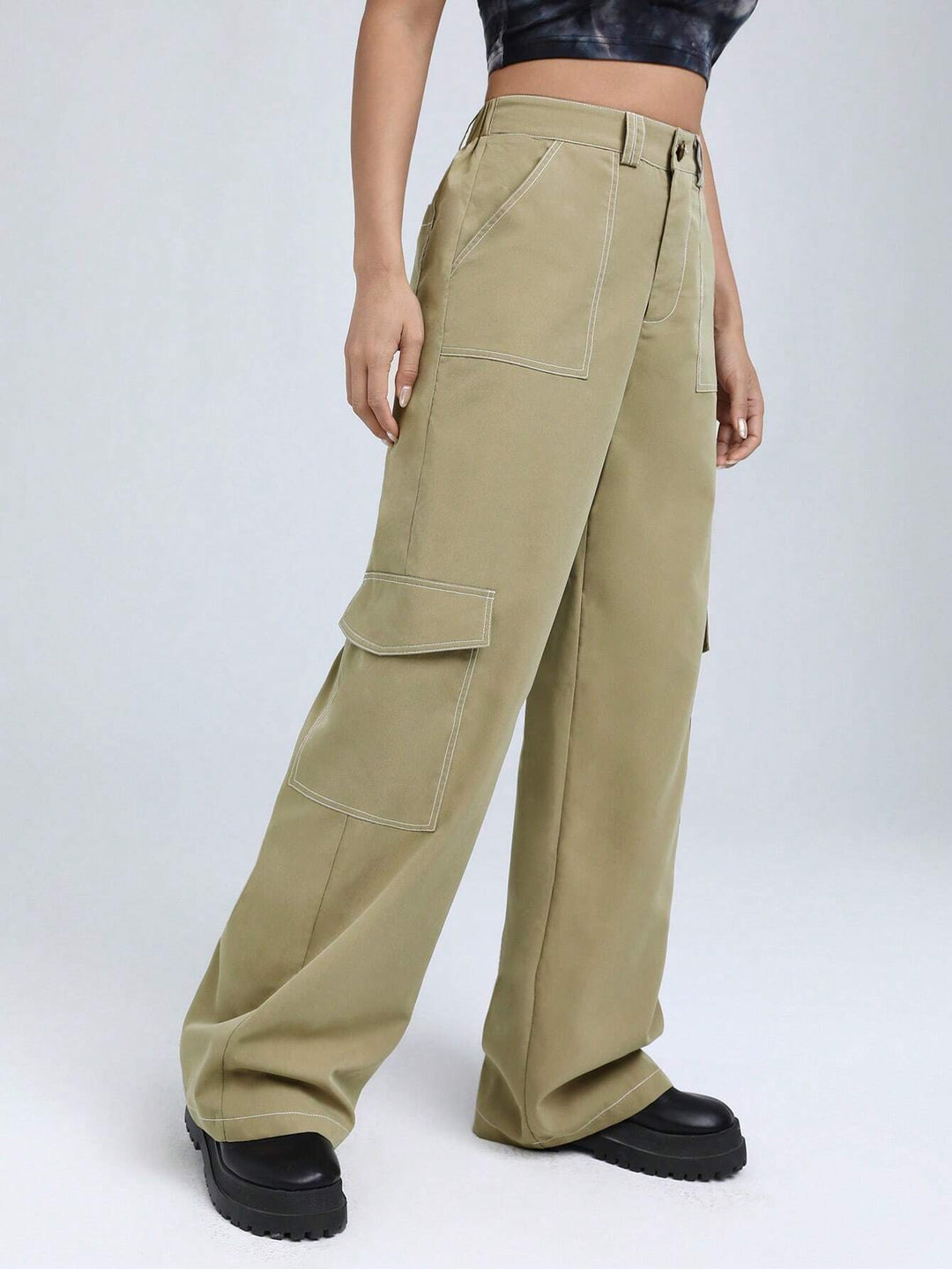 Flap Pocket Side Cargo Pants