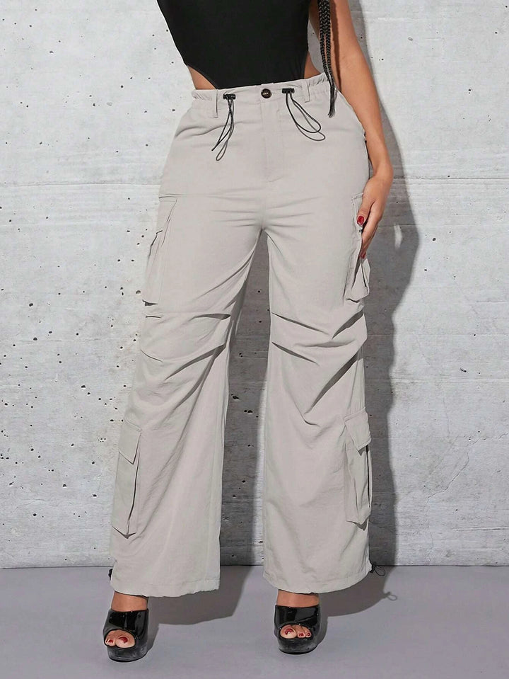 Drawstring Flap Pocket Cargo Pant