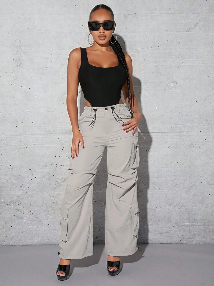 Drawstring Flap Pocket Cargo Pant