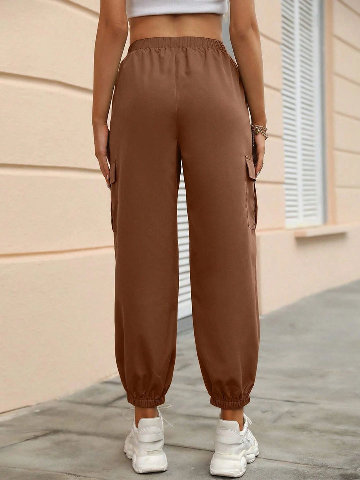 Cropped Flap Pocket Side Cargo Pants