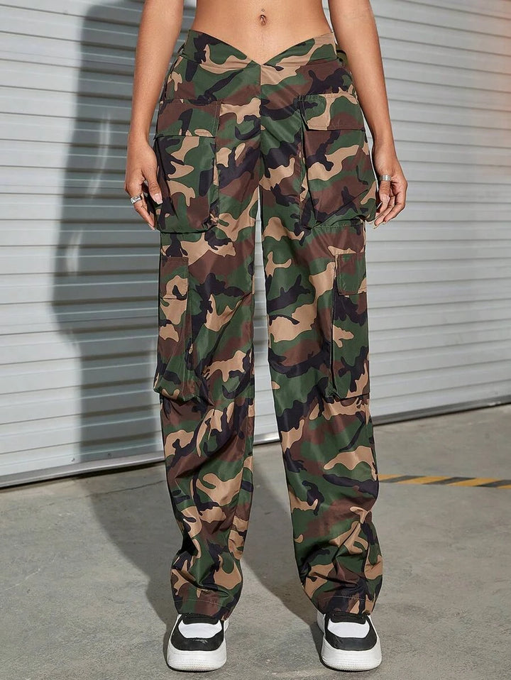 Street Vibes Tape Flap Pocket Side Cargo Pants