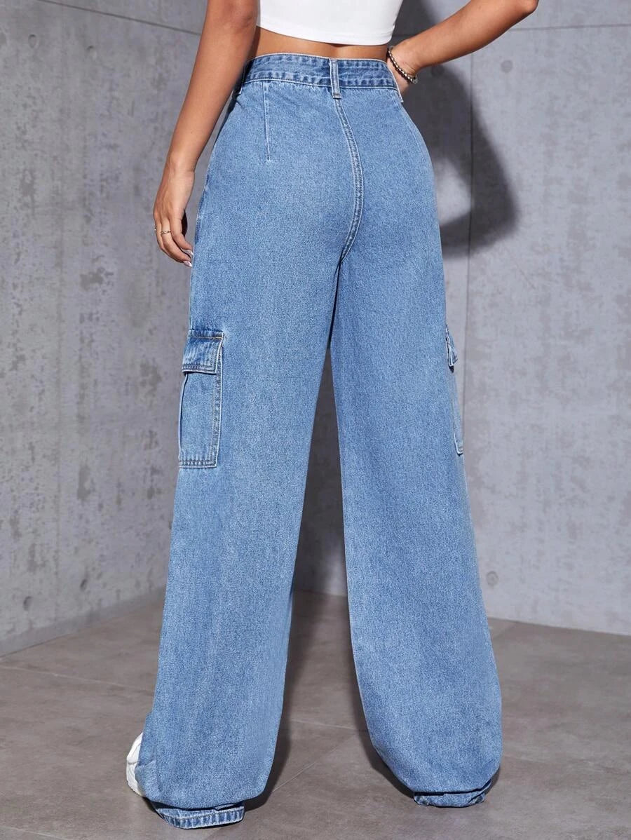 Tall Flap Pocket Cargo Jeans