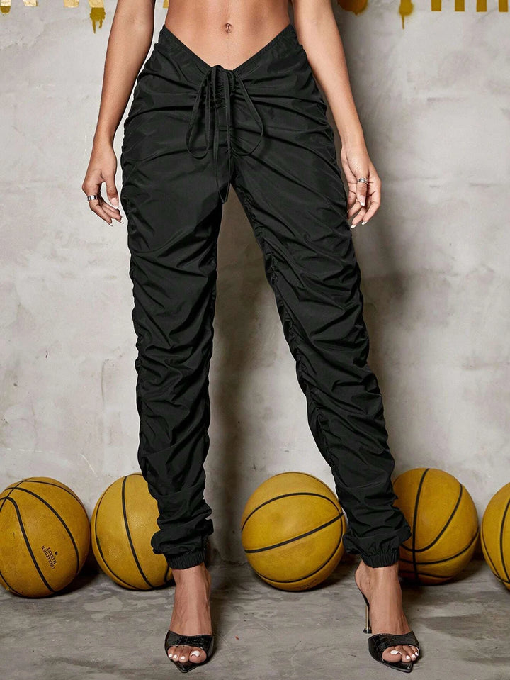 Drawstring Cargo Jogger Pants