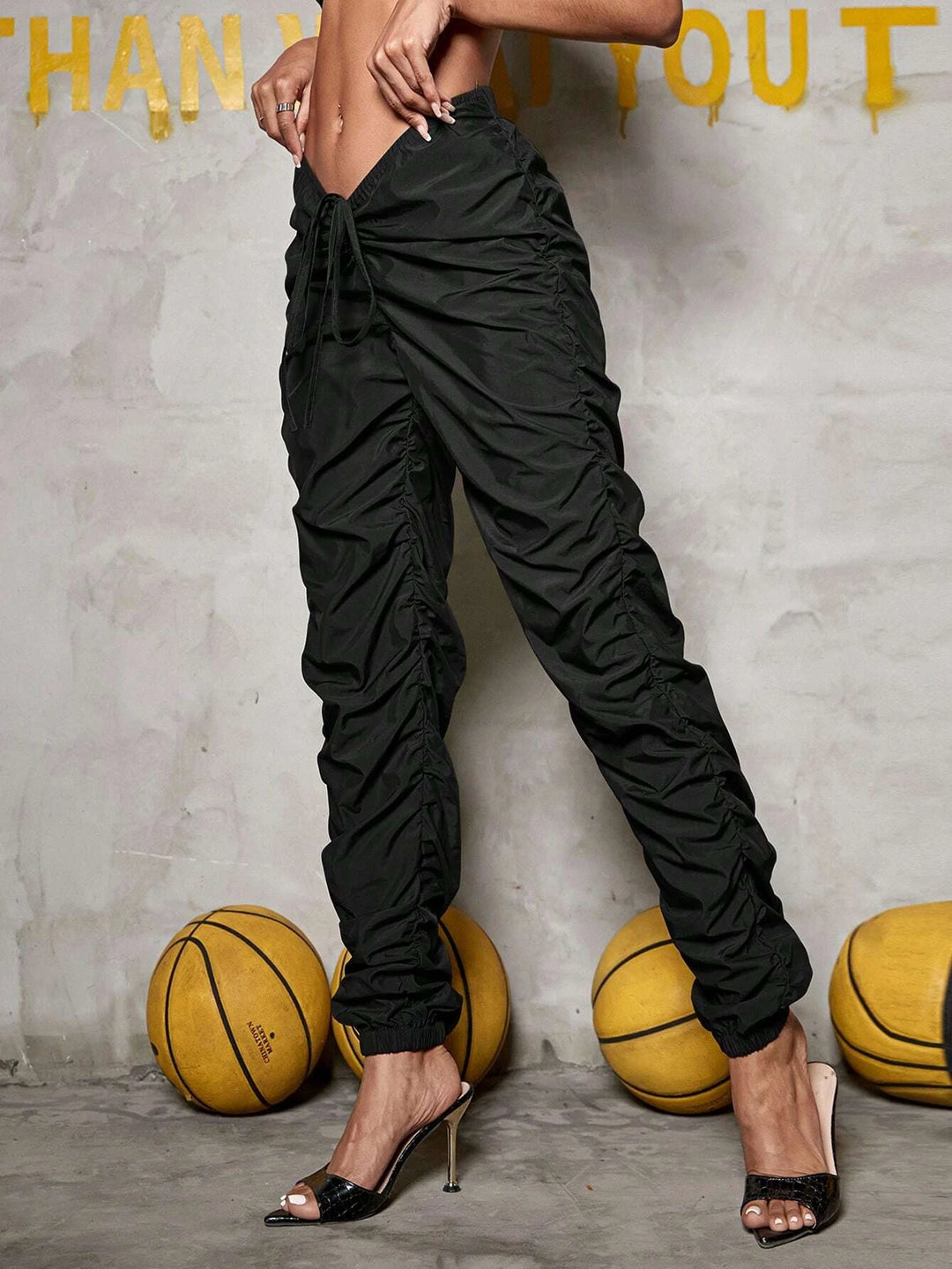 Drawstring Cargo Jogger Pants