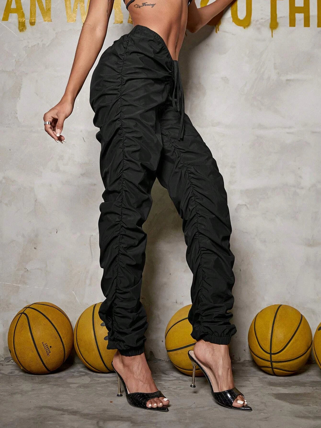 Drawstring Cargo Jogger Pants