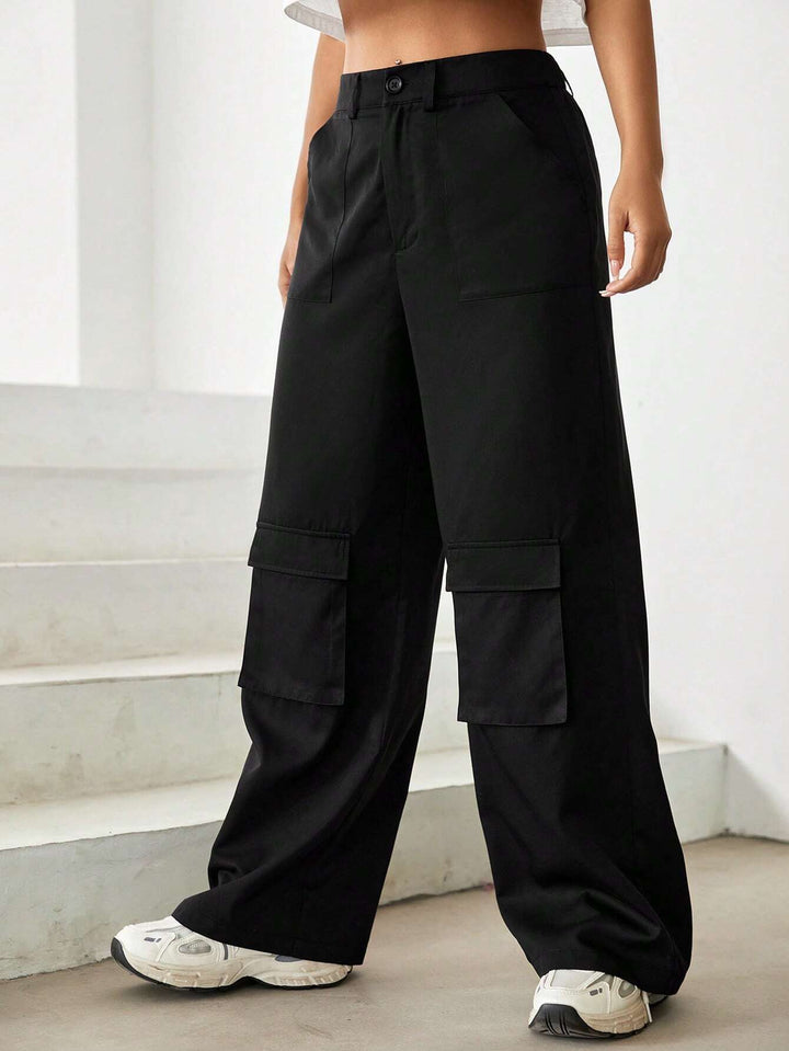 Long Flap Pocket Cargo Pants